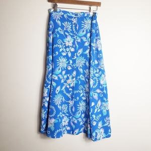 Vintage boho button up midi skirt